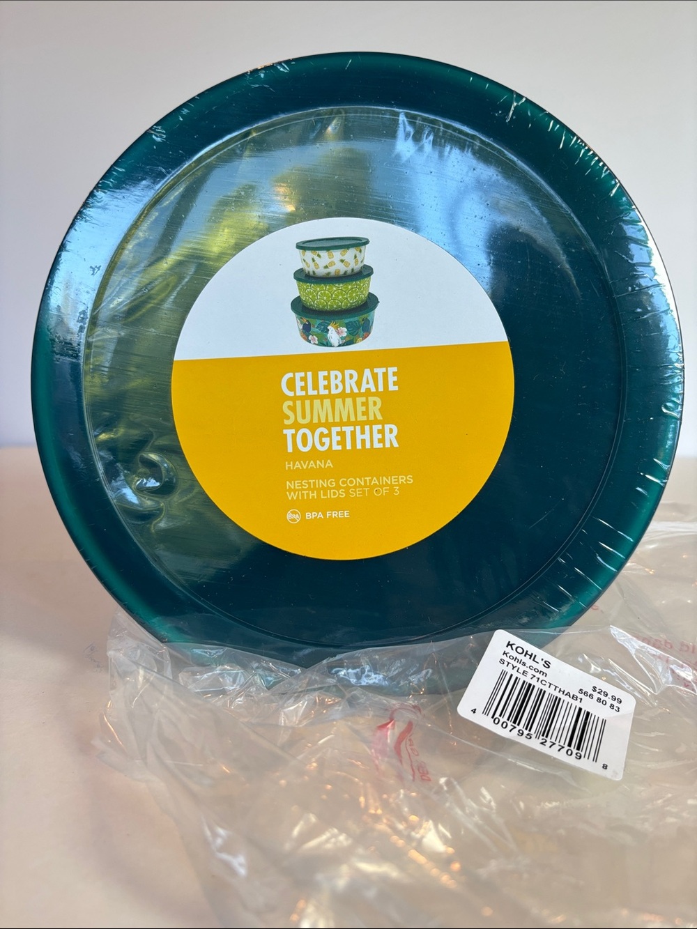 Celebrate Summer Together Havana Nesting Containers Set of 3 Bird with Lids NEW!